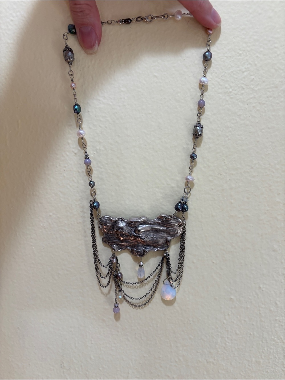 Unique silver statement necklace - Picture 3 of 4